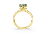 Yellow gold Fancy Green Heart  Solitaire Diamond Ring with Channel Set Band and Six-Prong Setting_32