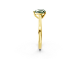 Yellow gold Fancy Green Heart  Solitaire Diamond Ring with Four-Prong Setting and Classic Band_5