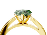 Yellow gold Fancy Green Heart  Solitaire Diamond Ring with Four-Prong Setting and Classic Band_7