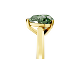 Yellow gold Fancy Green Heart  Solitaire Diamond Ring with Four-Prong Setting and Classic Band_8