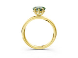 Yellow gold Fancy Green Heart  Solitaire Diamond Ring with Four-Prong Setting on a Plain Band_23