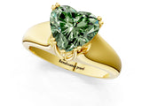 Yellow gold Fancy Green Heart  Solitaire Diamond Ring with Six-Prong Cathedral Setting_33