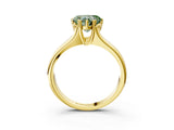 Yellow gold Fancy Green Heart  Solitaire Diamond Ring with Six-Prong Cathedral Setting_35