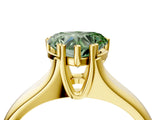 Yellow gold Fancy Green Heart  Solitaire Diamond Ring with Six-Prong Cathedral Setting_36
