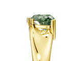 Yellow gold Fancy Green Heart  Solitaire Diamond Ring with Six-Prong Cathedral Setting_37