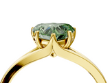 Yellow gold Fancy Green Heart  Solitaire Diamond Ring with Six-Prong Setting and Tapered Band_4