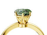 Yellow gold Fancy Green Heart  Solitaire Diamond Ring with Six-Prong Setting on a Classic Band_4