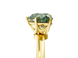 Yellow gold Fancy Green Heart  Solitaire Diamond Ring with Six-Prong Setting on a Classic Band_5