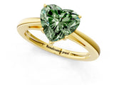 Yellow gold Fancy Green Heart  Solitaire Diamond Ring with Split Shank and Four-Prong Setting_13