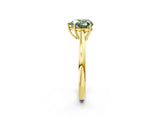 Yellow gold Fancy Green Heart  Solitaire Diamond Ring with Split Shank and Four-Prong Setting_14