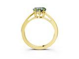 Yellow gold Fancy Green Heart  Solitaire Diamond Ring with Split Shank and Four-Prong Setting_15