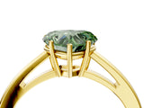 Yellow gold Fancy Green Heart  Solitaire Diamond Ring with Split Shank and Four-Prong Setting_16
