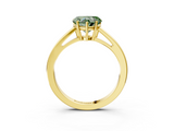 Yellow gold Fancy Green Heart  Solitaire Diamond Ring with Split Shank and Four-Prong Setting_3