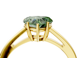 Yellow gold Fancy Green Heart  Solitaire Diamond Ring with Split Shank and Four-Prong Setting_4