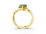 Yellow gold Fancy Green Heart  Solitaire Diamond Ring with Split Shank and Prong Setting_37