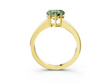 Yellow gold Fancy Green Heart  Solitaire Diamond Ring with Tapered Band and Four-Prong Setting_32
