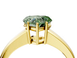 Yellow gold Fancy Green Heart  Solitaire Diamond Ring with Tapered Band and Four-Prong Setting_33