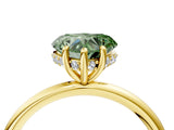 Yellow gold Fancy Green Heart  Solitaire Diamond Ring with a Classic Band and Four-Prong Setting 5