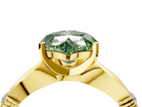 Yellow gold Fancy Green Heart  Solitaire Diamond Twisted Band with Four-Prong Setting_4