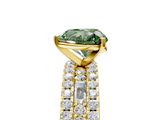 Yellow gold Fancy Green Heart  Solitaire Diamond with Pave and Channel Set Band_5