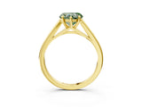 Yellow gold Fancy Green Heart  Solitaire Engagement Ring with Four-Prong Setting and Classic Band 3