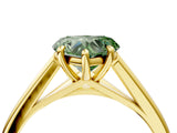 Yellow gold Fancy Green Heart  Solitaire Engagement Ring with Four-Prong Setting and Classic Band 4