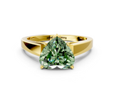 Yellow gold Fancy Green Heart  Solitaire Engagement Ring with Four-Prong Setting and Tapered Band_3