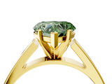 Yellow gold Fancy Green Heart  Solitaire Engagement Ring with Four-Prong Setting and Tapered Band_7