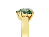 Yellow gold Fancy Green Heart  Solitaire Engagement Ring with Four-Prong Setting and Tapered Band_8