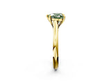 Yellow gold Fancy Green Heart  Solitaire Engagement Ring with Six-Prong Setting and Classic Band 3