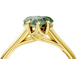 Yellow gold Fancy Green Heart  Solitaire Engagement Ring with Six-Prong Setting and Classic Band 5