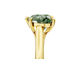 Yellow gold Fancy Green Heart  Solitaire Engagement Ring with Six-Prong Setting and Classic Band