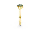 Yellow gold Fancy Green Heart  Solitaire Heart Prong Engagement Ring with Tapered Band_37