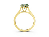 Yellow gold Fancy Green Heart  Solitaire Heart Prong Engagement Ring with Tapered Band_38