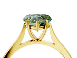 Yellow gold Fancy Green Heart  Solitaire Heart Prong Engagement Ring with Tapered Band_39