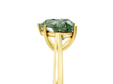 Yellow gold Fancy Green Heart  Solitaire Heart Prong Engagement Ring with Tapered Band_40