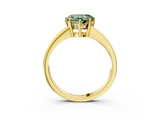 Yellow gold Fancy Green Heart  Solitaire Pavé Band Prong Setting Ring_3