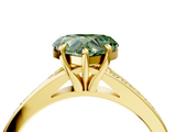 Yellow gold Fancy Green Heart  Solitaire Pavé Band with Four-Prong Setting_21