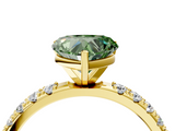 Yellow gold Fancy Green Heart  Solitaire Pavé Band with Four-Prong Setting_4