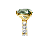 Yellow gold Fancy Green Heart  Solitaire Pavé Band with Four-Prong Setting_5