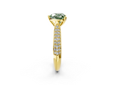 Yellow gold Fancy Green Heart  Solitaire Pavé Diamond Engagement Ring with Four-Prong Setting_2