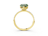 Yellow gold Fancy Green Heart  Solitaire Pavé Diamond Engagement Ring with Four-Prong Setting_3