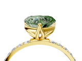 Yellow gold Fancy Green Heart  Solitaire Pavé Diamond Engagement Ring with Four-Prong Setting_4