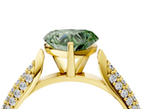 Yellow gold Fancy Green Heart  Solitaire Pavé Diamond Engagement Ring with Four-Prong Setting_4