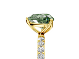 Yellow gold Fancy Green Heart  Solitaire Pavé Diamond Engagement Ring with Four-Prong Setting_5