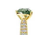 Yellow gold Fancy Green Heart  Solitaire Pavé Diamond Engagement Ring with Four-Prong Setting_5