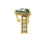 Yellow gold Fancy Green Heart  Solitaire Pavé Diamond Milgrain Engagement Ring with Four-Prong Setting_5