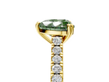 Yellow gold Fancy Green Heart  Solitaire Pave Diamond Engagement Ring with Prong Setting_5
