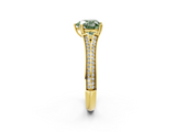 Yellow gold Fancy Green Heart  Solitaire Pave Split Shank Engagement Ring with Six-Prong Setting_2