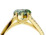Yellow gold Fancy Green Heart  Solitaire Split Shank Pavé Diamond Engagement Ring_4